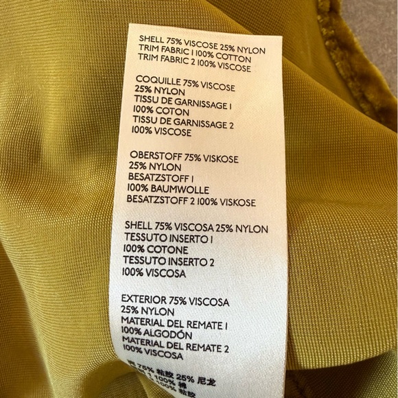 Maeve Anthropologie Karina Chartreuse Velvet Button Down Shirt Blouse Size 10 - Picture 10 of 12